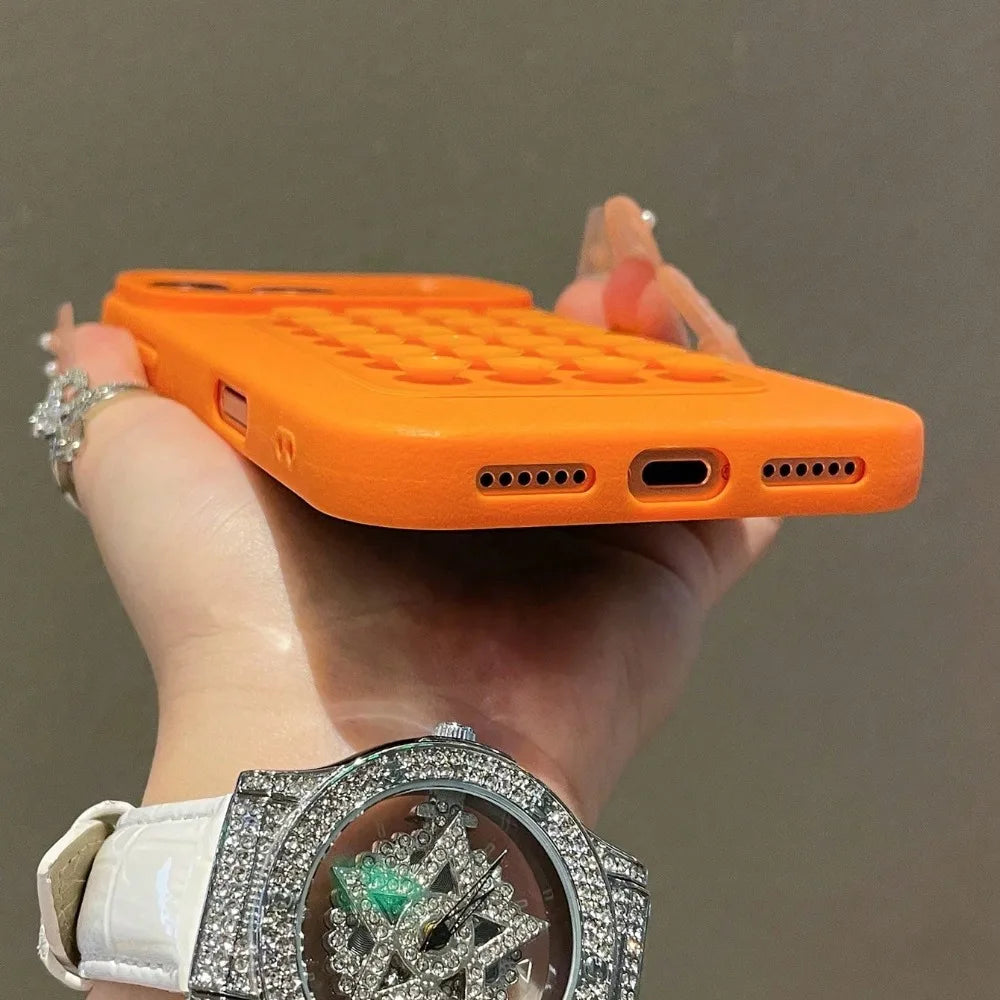 Coque de téléphone de luxe à motif Litchi, support à ventouse 3D, antichoc, pour iPhone 17 16 15 14 13 12 11 Pro Max X XS XR 16E