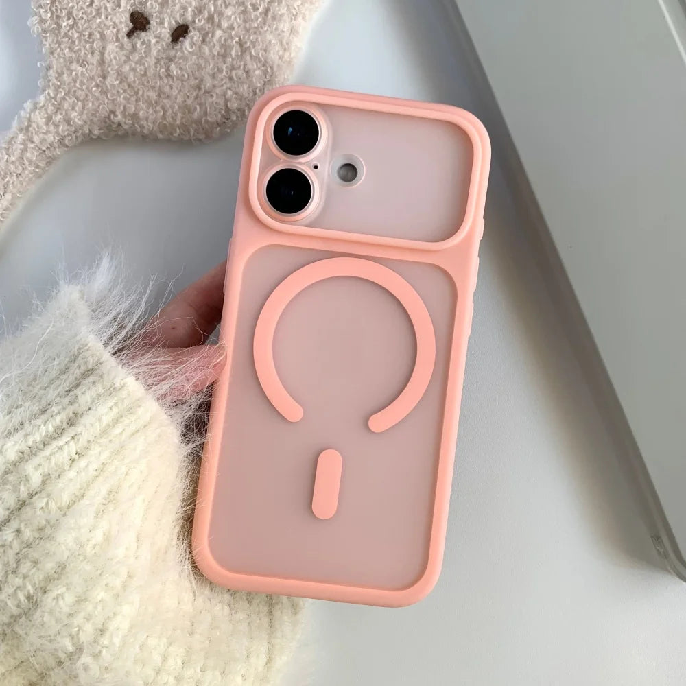 Nouvelle coque de téléphone magnétique transparente mate de luxe pour iPhone 17Pro Air 17 16 15 14 13 Pro Max pour couverture d'objectif détachable Magsafe
