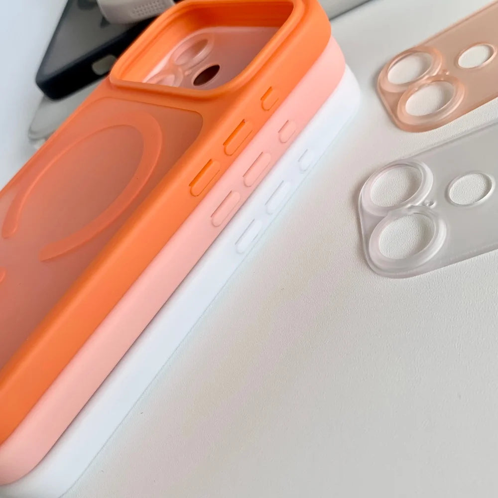 Nouvelle coque de téléphone magnétique transparente mate de luxe pour iPhone 17Pro Air 17 16 15 14 13 Pro Max pour couverture d'objectif détachable Magsafe