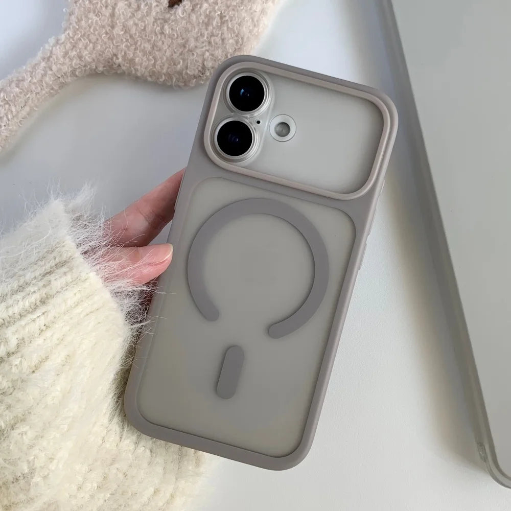 Nouvelle coque de téléphone magnétique transparente mate de luxe pour iPhone 17Pro Air 17 16 15 14 13 Pro Max pour couverture d'objectif détachable Magsafe