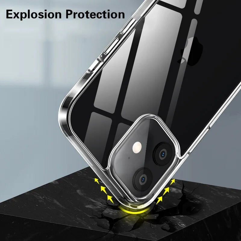 Étui Transparent Ultra mince de luxe pour iPhone 17 16 15 11 12 13 14 Pro Max X XR 7 8 Plus coque arrière en Silicone TPU souple étui Transparent