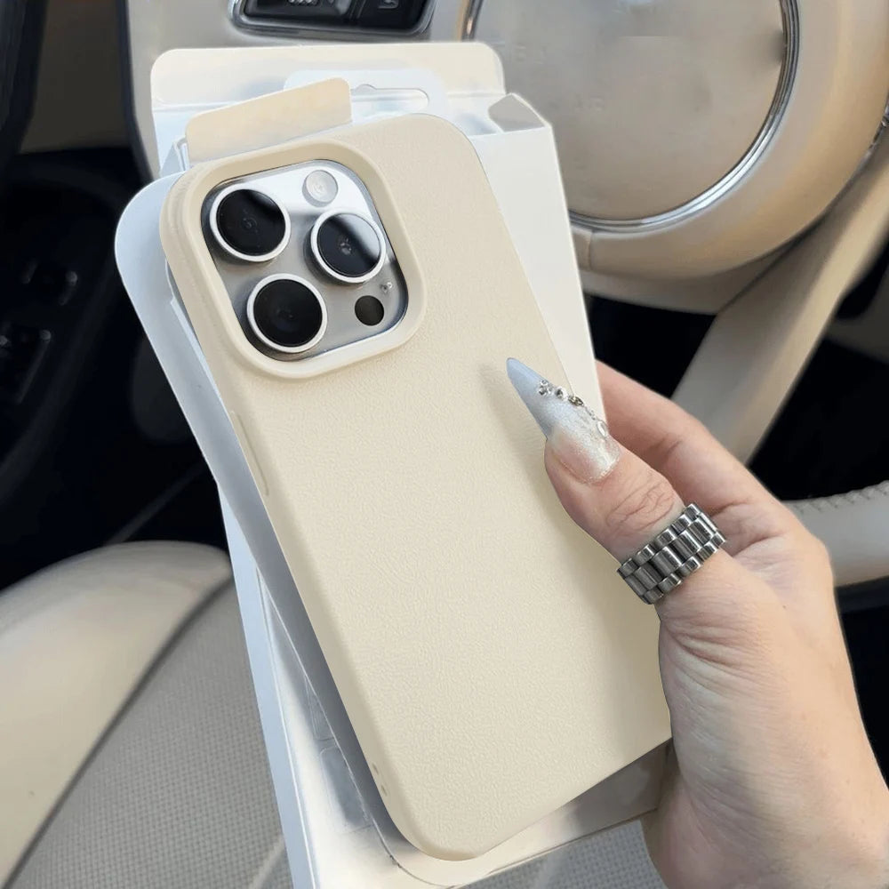 Coque de téléphone en cuir pour iPhone 17 Pro Max 16 13 11 15 14 Plus 12 17 Air 17Promax 16promax, antichoc, souple, en TPU