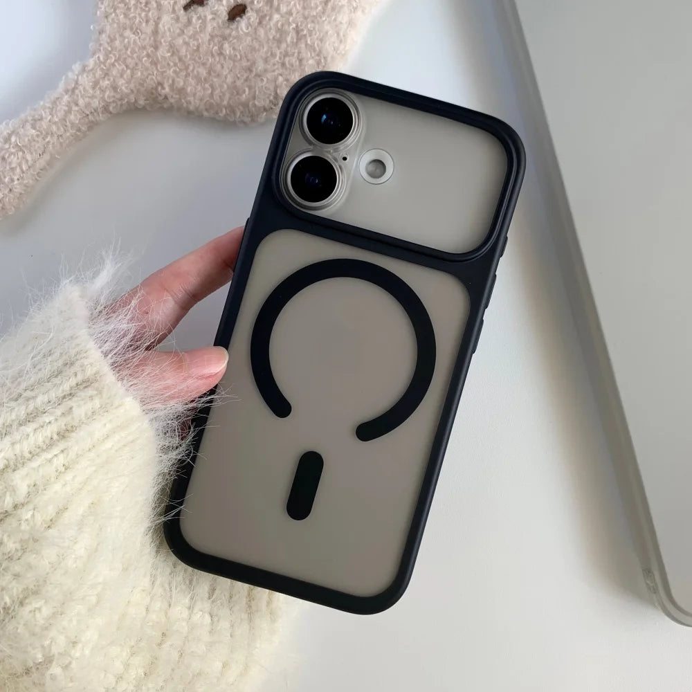 Nouvelle coque de téléphone magnétique transparente mate de luxe pour iPhone 17Pro Air 17 16 15 14 13 Pro Max pour couverture d'objectif détachable Magsafe
