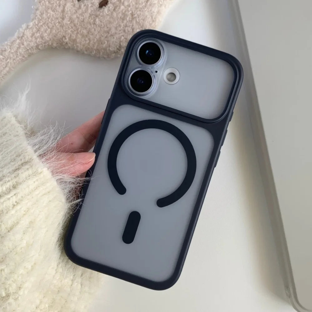 Nouvelle coque de téléphone magnétique transparente mate de luxe pour iPhone 17Pro Air 17 16 15 14 13 Pro Max pour couverture d'objectif détachable Magsafe