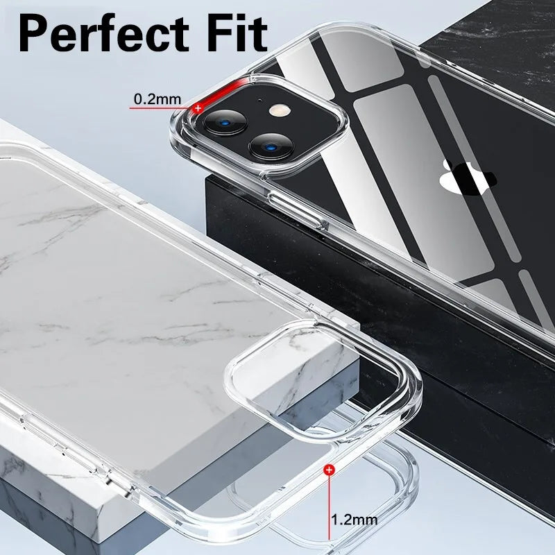 Étui Transparent Ultra mince de luxe pour iPhone 17 16 15 11 12 13 14 Pro Max X XR 7 8 Plus coque arrière en Silicone TPU souple étui Transparent